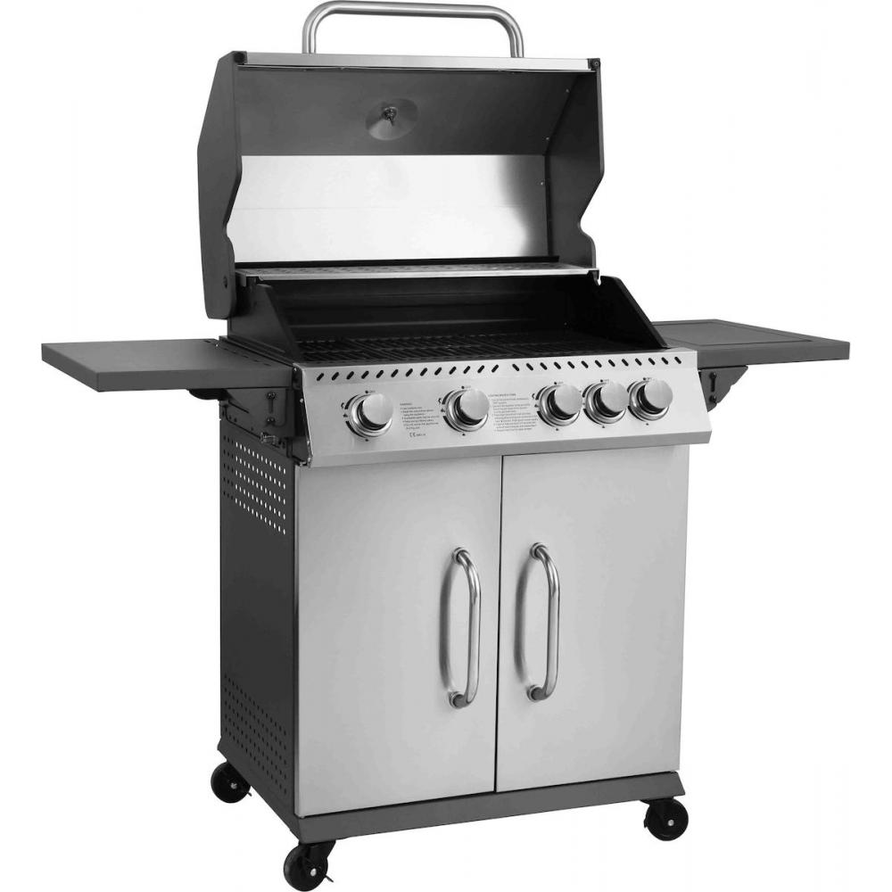 Thermogatz Gs Grill Elite Ψησταριά Υγραερίου Μαντεμένιας Σχάρας 70x42εκ. με 4 Εστίες 12kW και Πλαϊνό Μάτι