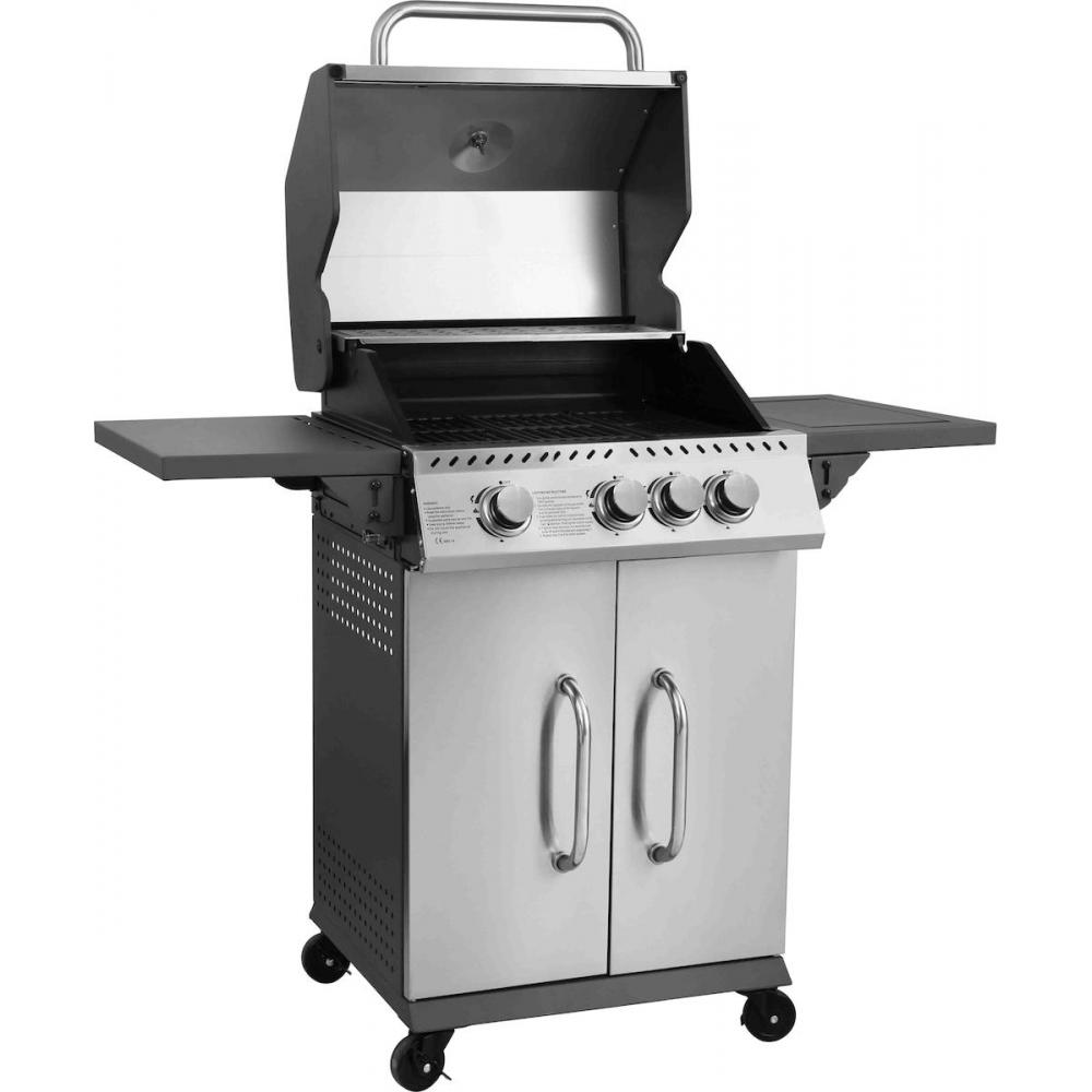 Thermogatz Gs Grill Elite Ψησταριά Υγραερίου Μαντεμένιας Σχάρας 60x42εκ. με 3 Εστίες 9kW και Πλαϊνό Μάτι