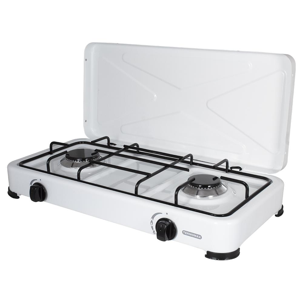 Termomax TX2 Επιτραπέζια Εστία Υγραερίου Διπλή Λευκή