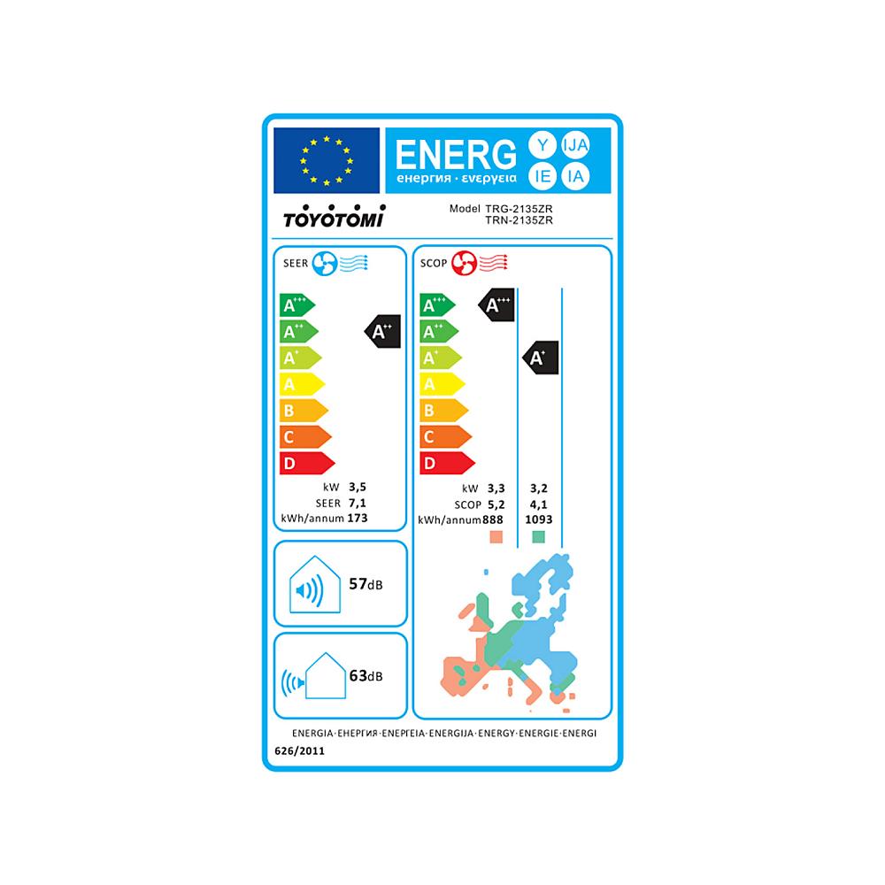 Toyotomi Izuru eco II TRN/TRG-2135ZR Κλιματιστικό Inverter 12000 BTU A++/A+ με Ιονιστή και WiFi