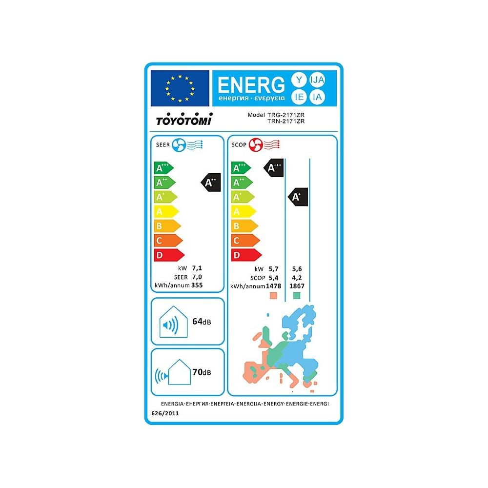 Toyotomi Izuru eco II TRN/TRG-2171ZR Κλιματιστικό Inverter 24000 BTU A++/A+ με Ιονιστή και WiFi