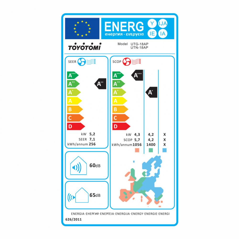 Toyotomi Umi Eco UTN/UTG-18AP Κλιματιστικό Inverter 18000 BTU A++/A+ με Ιονιστή και WiFi
