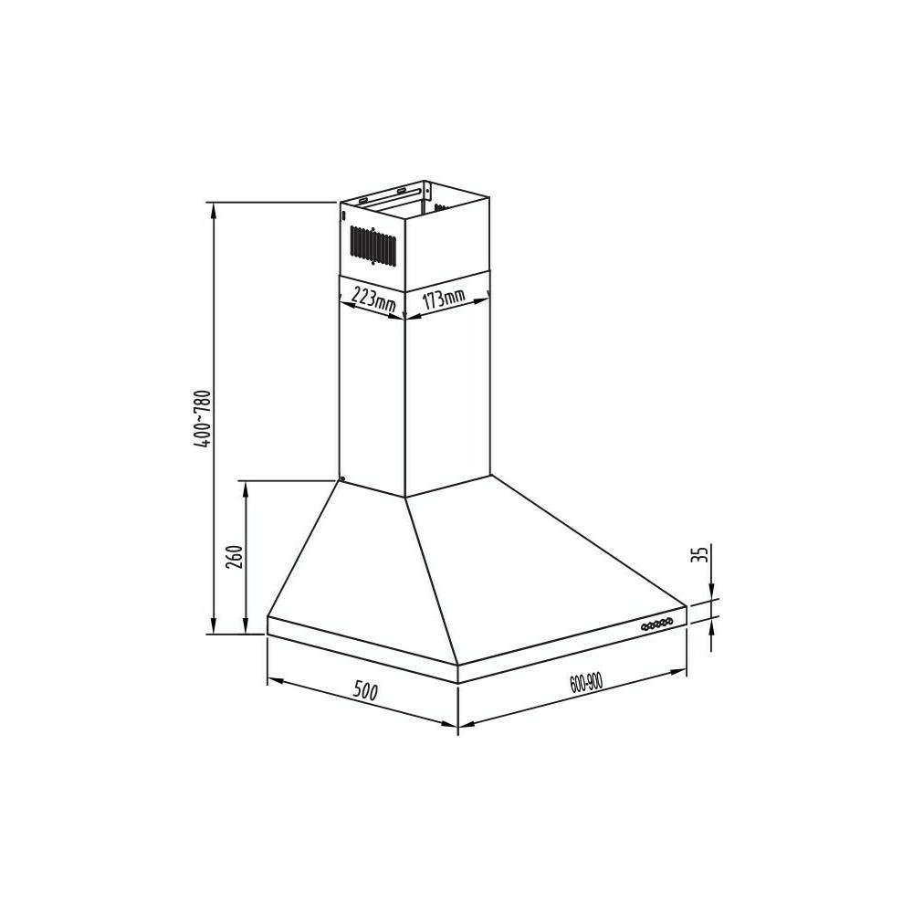 Gruppe Ombrello 90 Απορροφητήρας Καμινάδα 90cm Inox