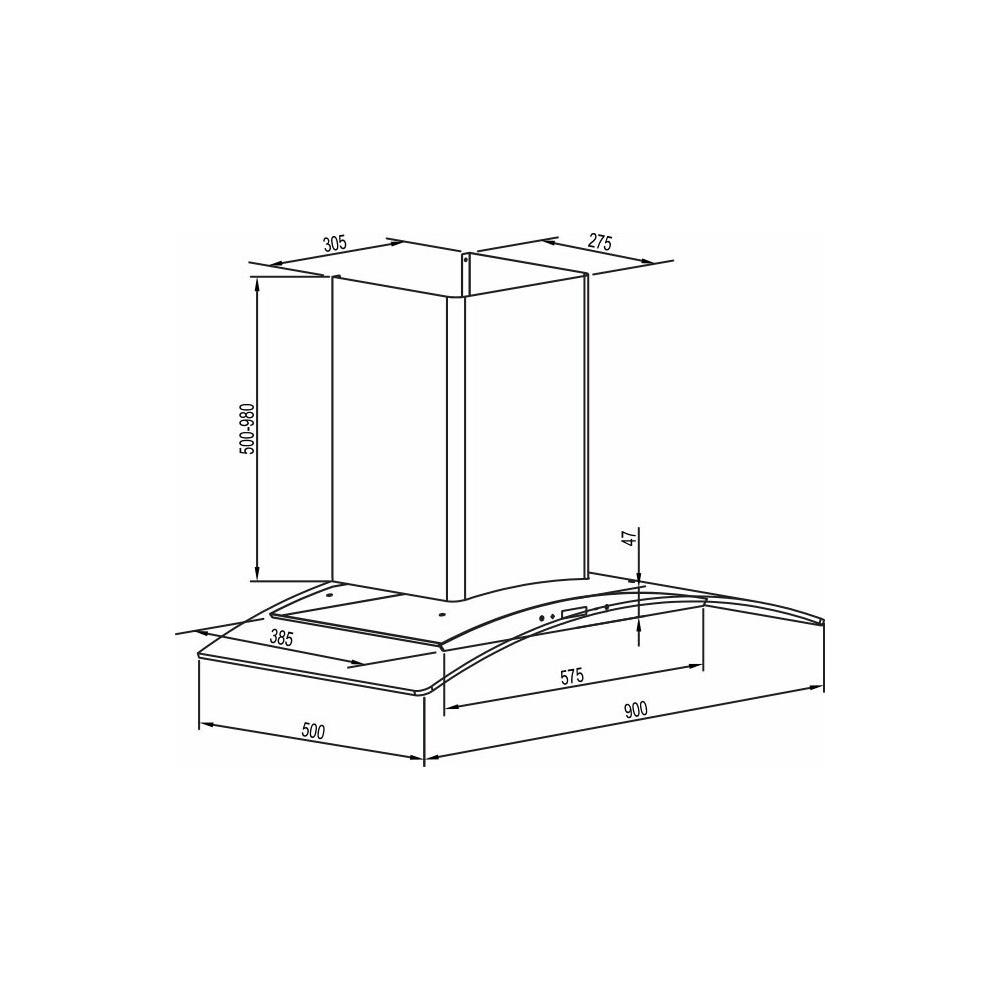 Gruppe Levante 90 Απορροφητήρας Καμινάδα 90cm Inox
