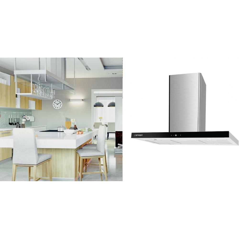 Gruppe Symmetria 90 Απορροφητήρας Νησίδα 90cm Inox