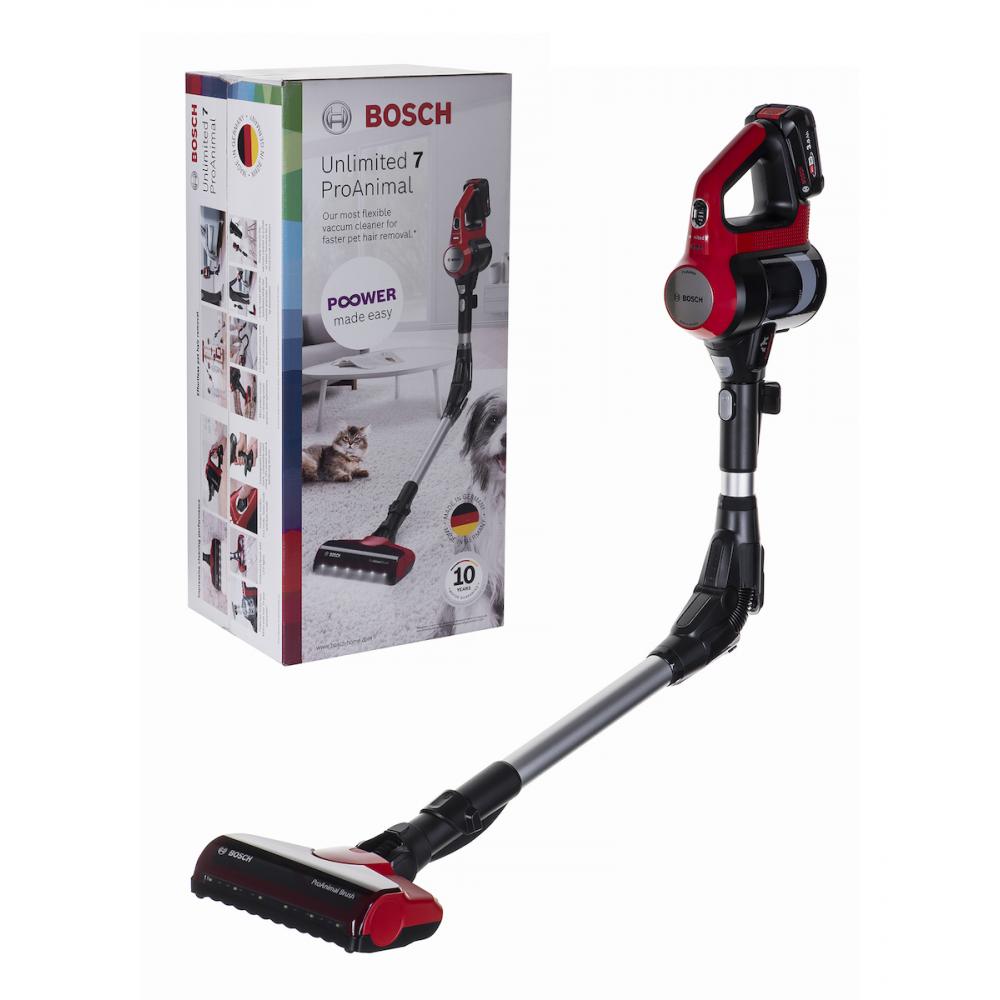 Bosch Unlimited 7 ProAnimal Επαναφορτιζόμενη Σκούπα Stick 18V Red