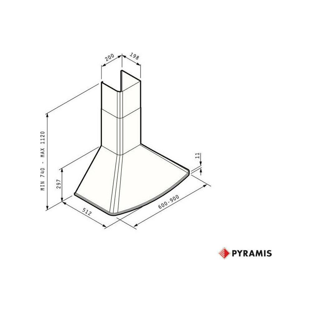 Pyramis Οβάλ Classic 60 Απορροφητήρας Καμινάδα 60cm Inox