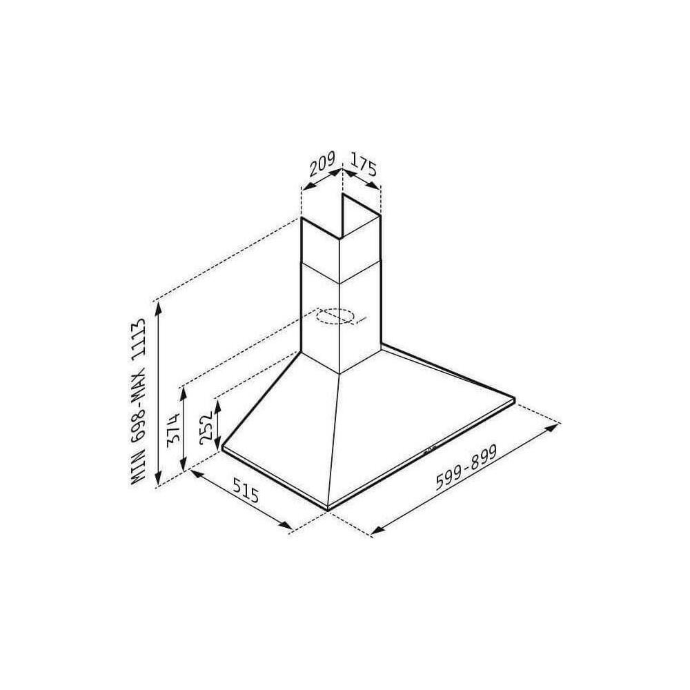 Pyramis Plus Απορροφητήρας Καμινάδα 60cm Inox