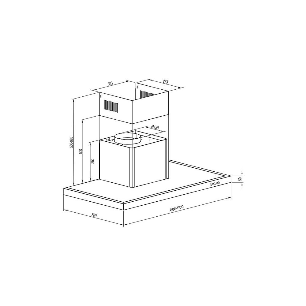 Gruppe Ostria 90 Απορροφητήρας Καμινάδα 90cm Inox