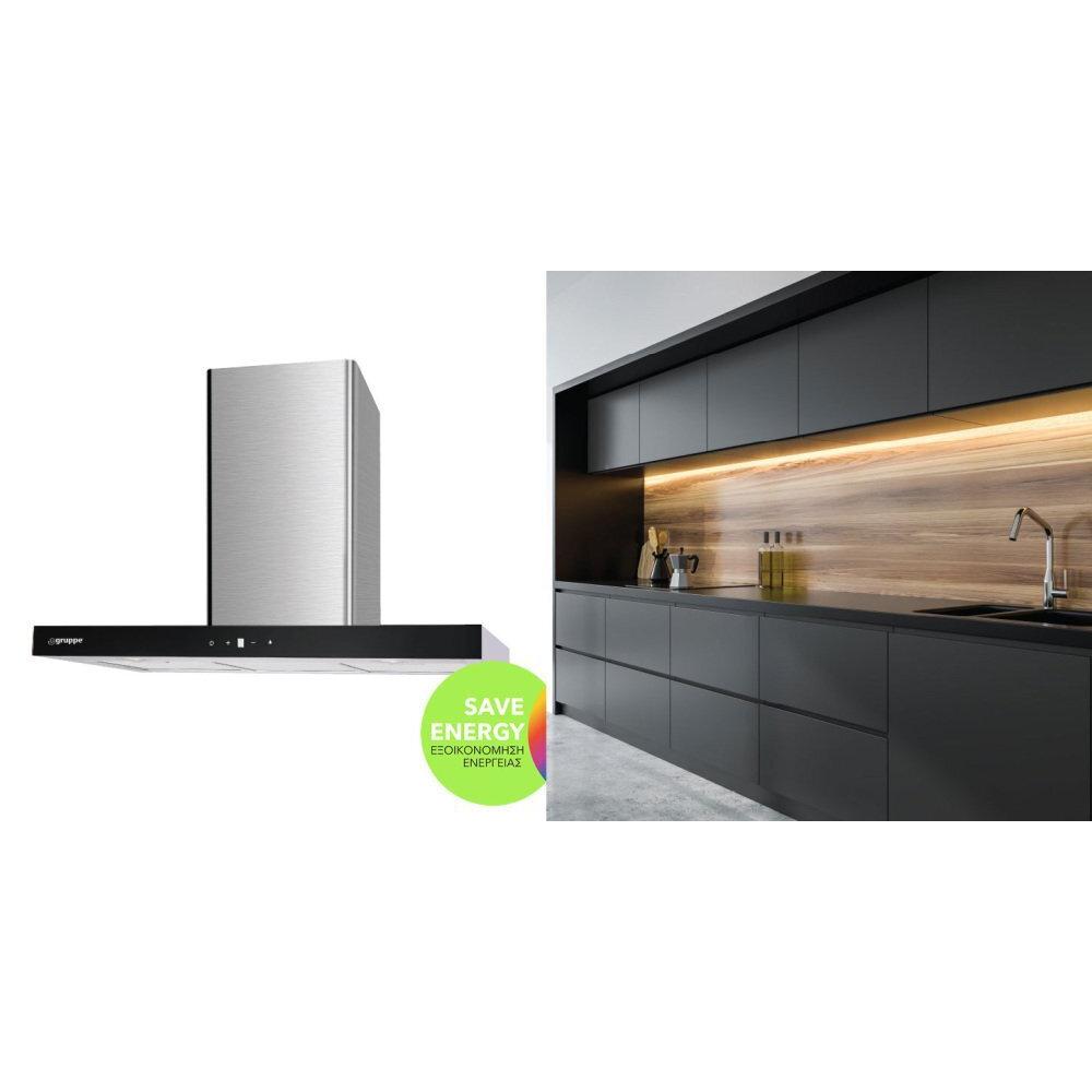Gruppe Oceanos Απορροφητήρας Καμινάδα 90cm Inox