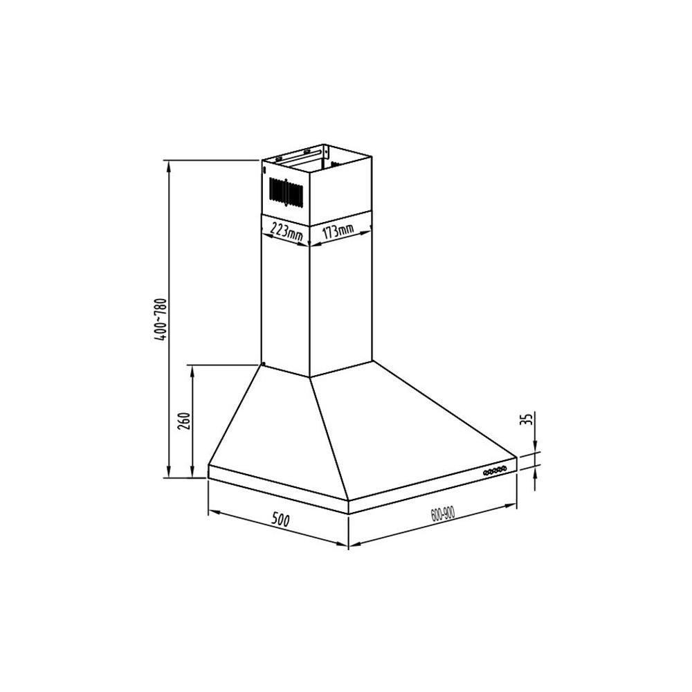 Gruppe Ombrello 60 Απορροφητήρας Καμινάδα 60cm Inox