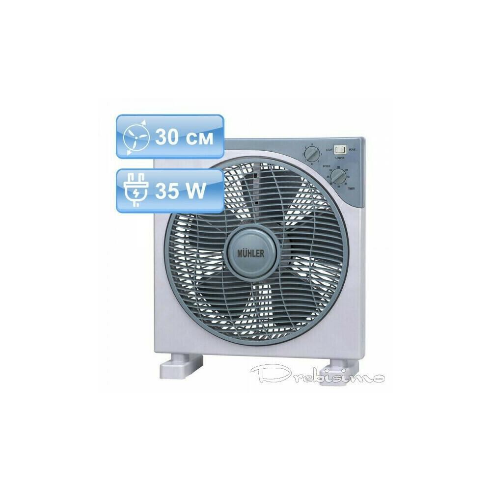 Muhler SMX-1250 Ανεμιστήρας Box Fan 35W Διαμέτρου 30cm