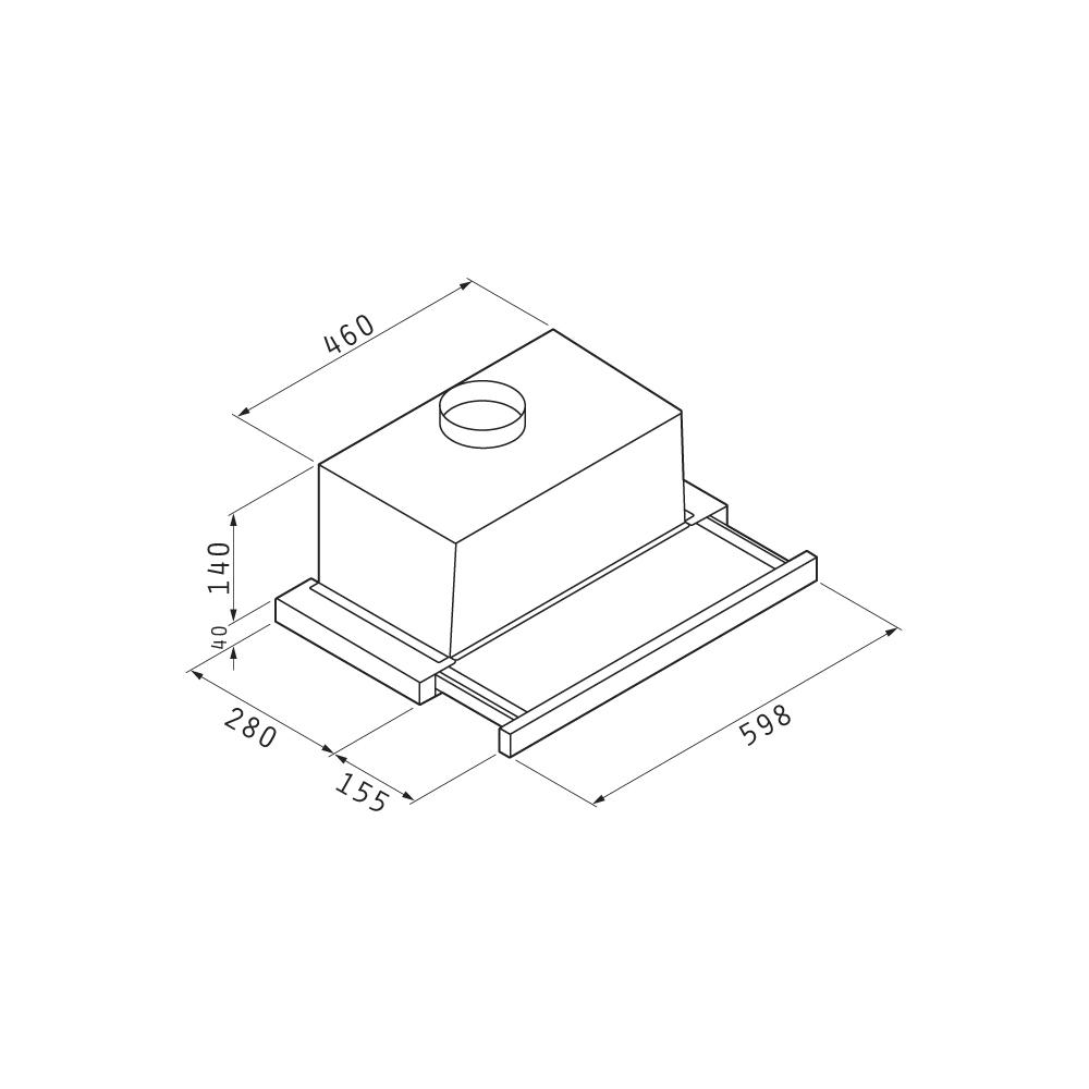 Pyramis Essential Slim Turbo Συρόμενος Απορροφητήρας 60cm Inox
