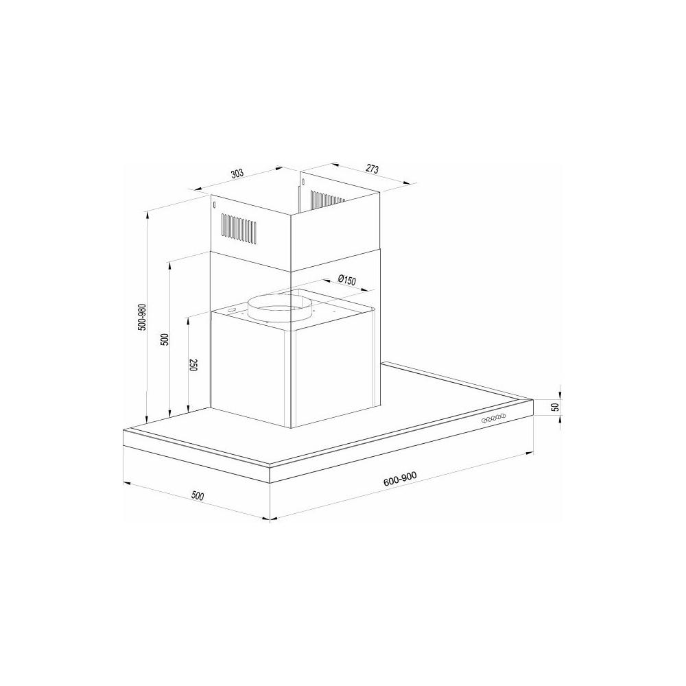 Gruppe Ostria 60 Απορροφητήρας Καμινάδα 60cm Inox