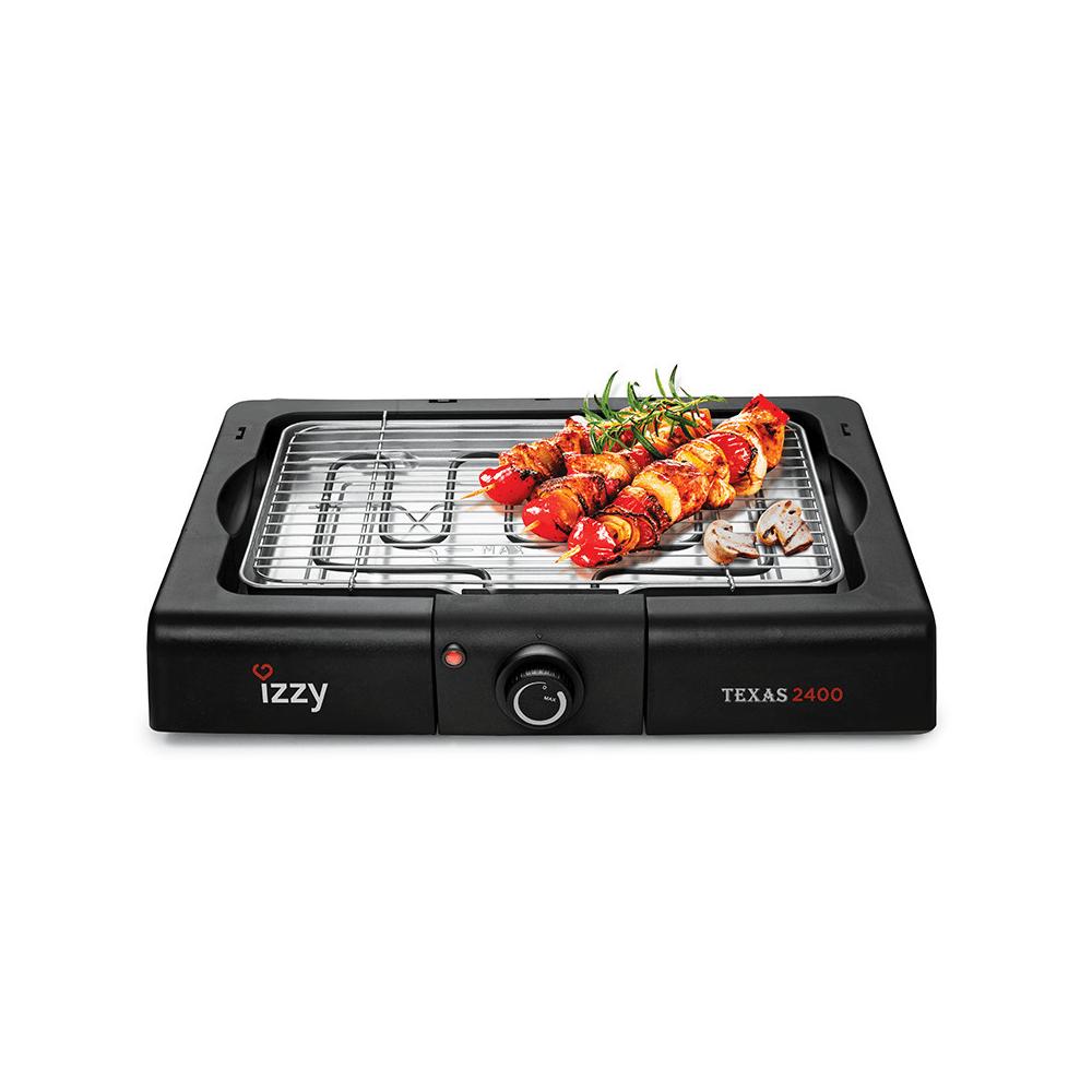 Izzy Texas Επιτραπέζια Ηλεκτρική Ψησταριά Σχάρας 2400W με Ρυθμιζόμενο Θερμοστάστη