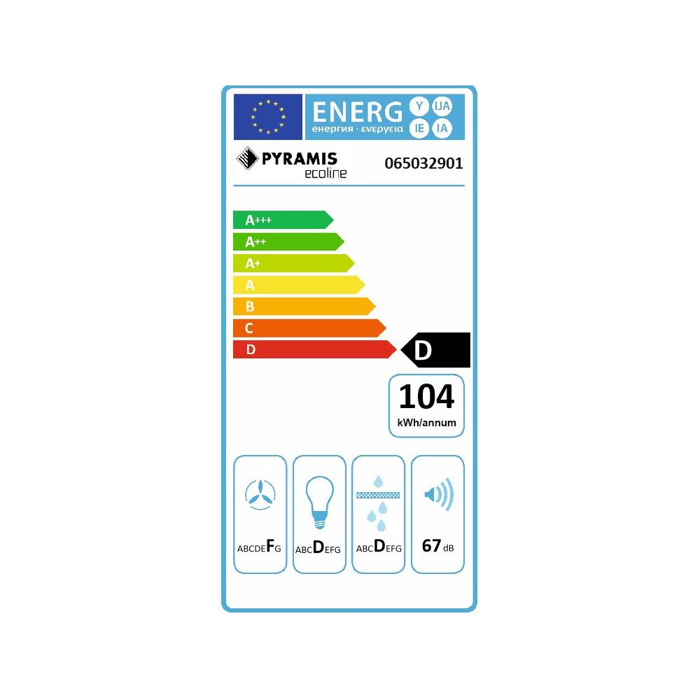 Pyramis Power Slim Συρόμενος Απορροφητήρας 60cm Inox