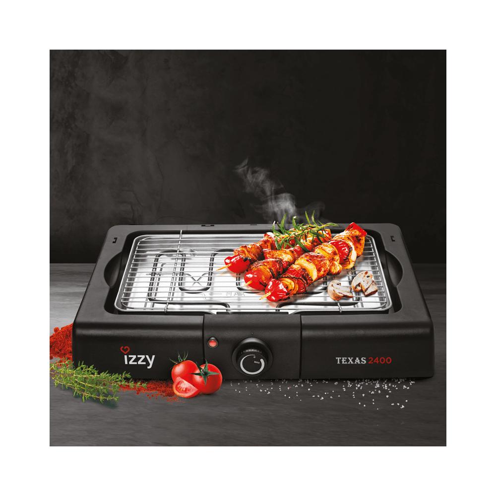 Izzy Texas Επιτραπέζια Ηλεκτρική Ψησταριά Σχάρας 2400W με Ρυθμιζόμενο Θερμοστάστη