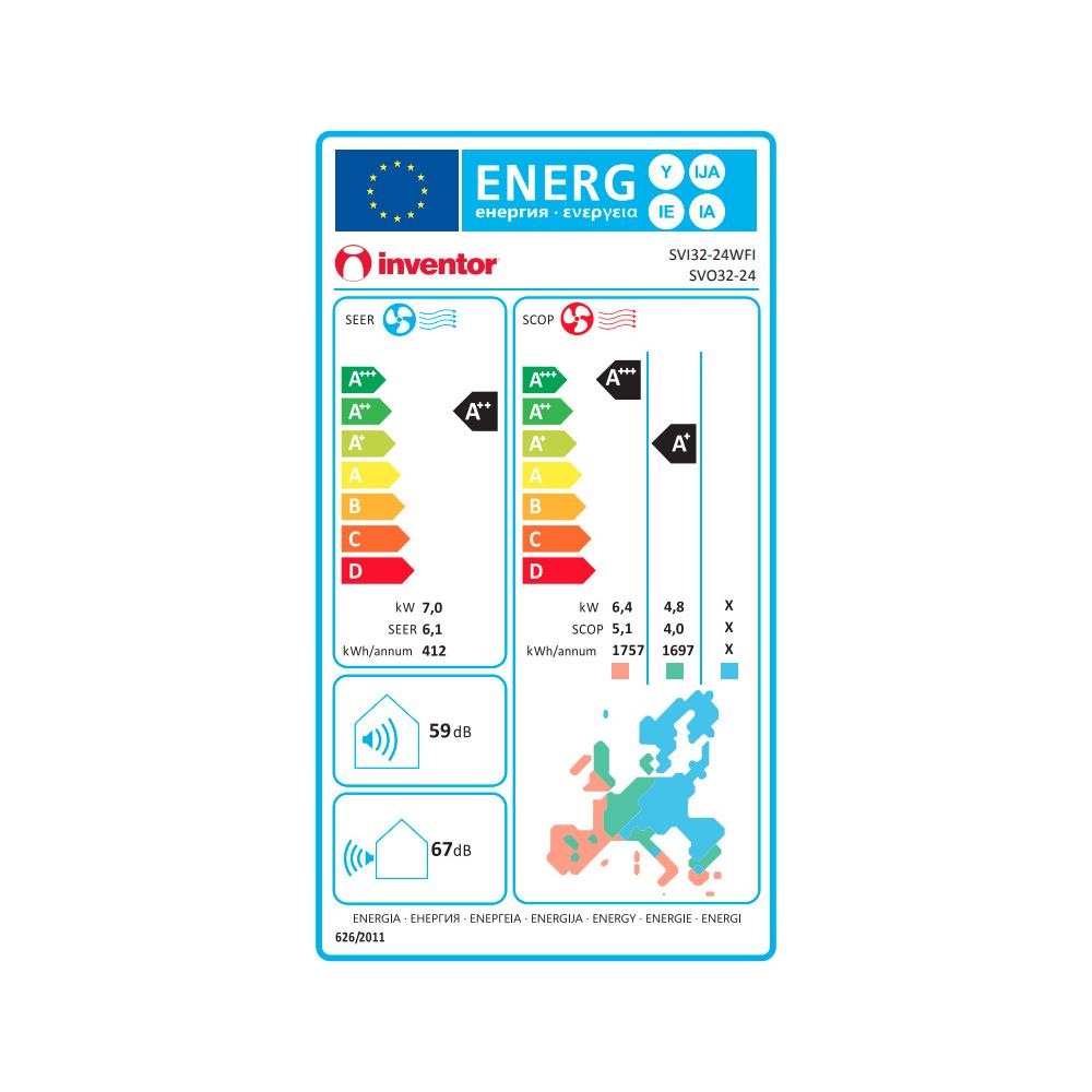 Inventor Supreme SVI32-24WFI/SVO32-24 AC Inverter 24000 BTU with an Ionizer and  WiFi
