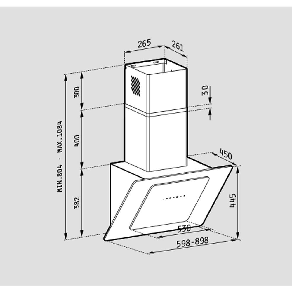 Pyramis Fiero Απορροφητήρας Καμινάδα 60cm Μαύρος