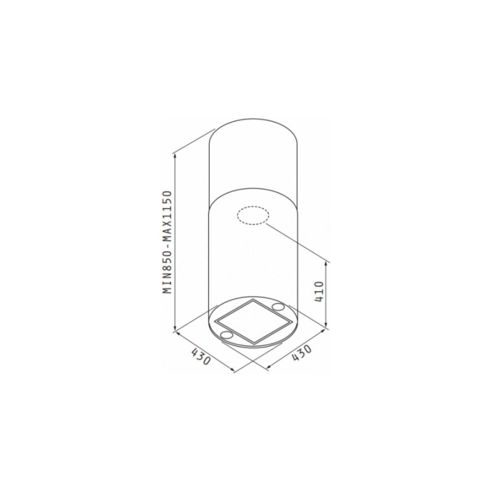 Pyramis Cilindrico Απορροφητήρας Νησίδα 40cm Inox
