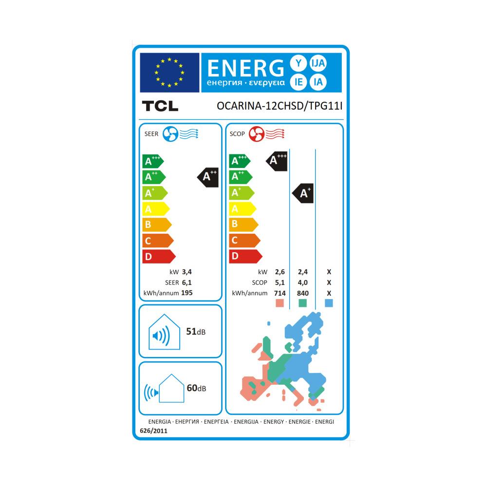 TCL Ocarina 12CHSD/TPG11IN Κλιματιστικό Inverter 12000 BTU A+++/A++ με WiFi