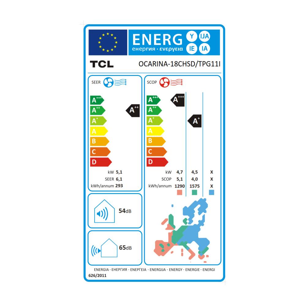 TCL Ocarina 18CHSD/TPG11IN Κλιματιστικό Inverter 18000 BTU A+++/A++ με WiFi