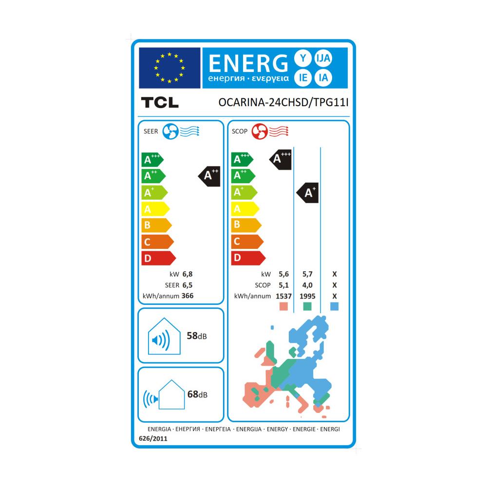 TCL Ocarina 24CHSD/TPG11IN Κλιματιστικό Inverter 24000 BTU A+++/A++ με WiFi