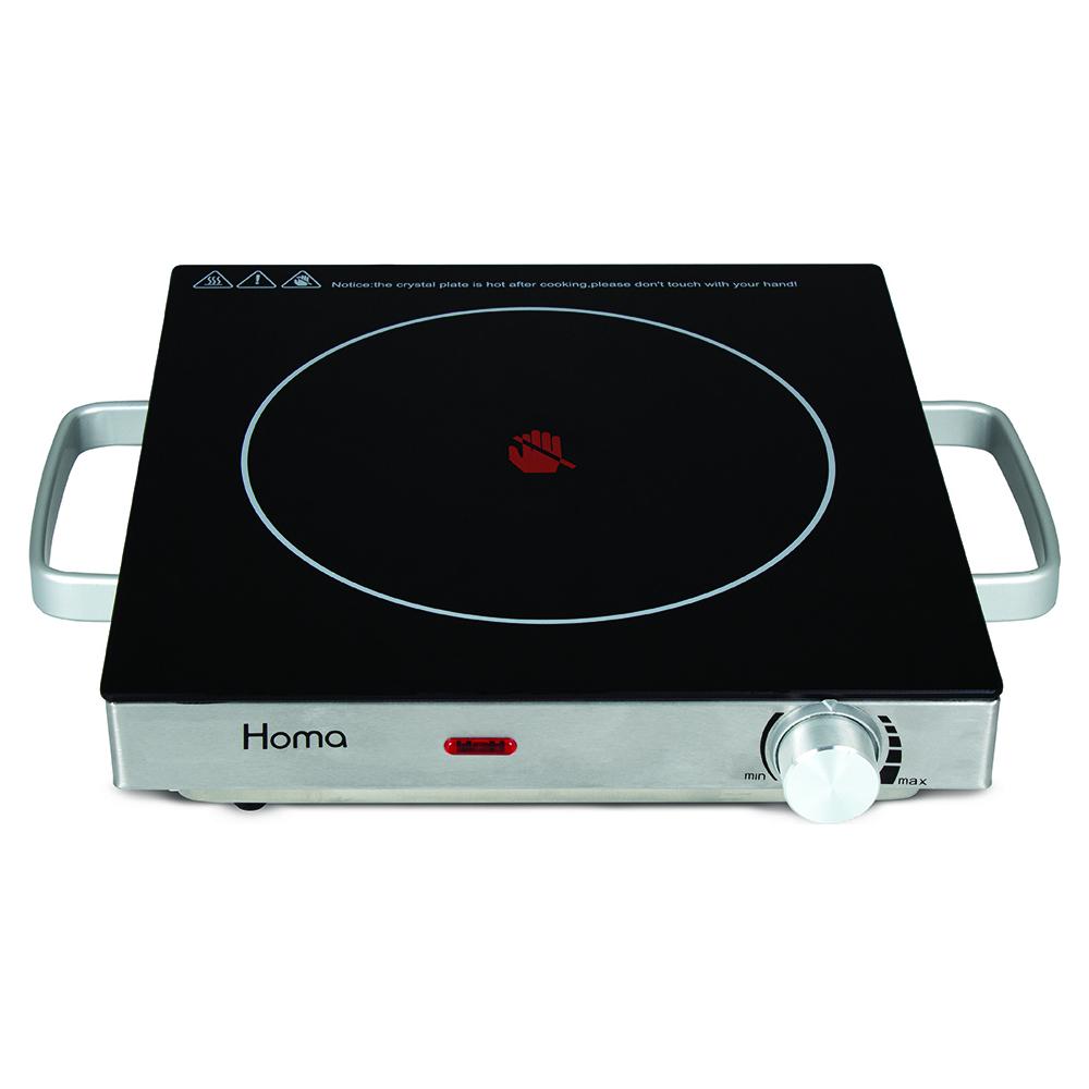 Homa HP-1500CSI Επιτραπέζια Εστία Κεραμική Μονή Inox