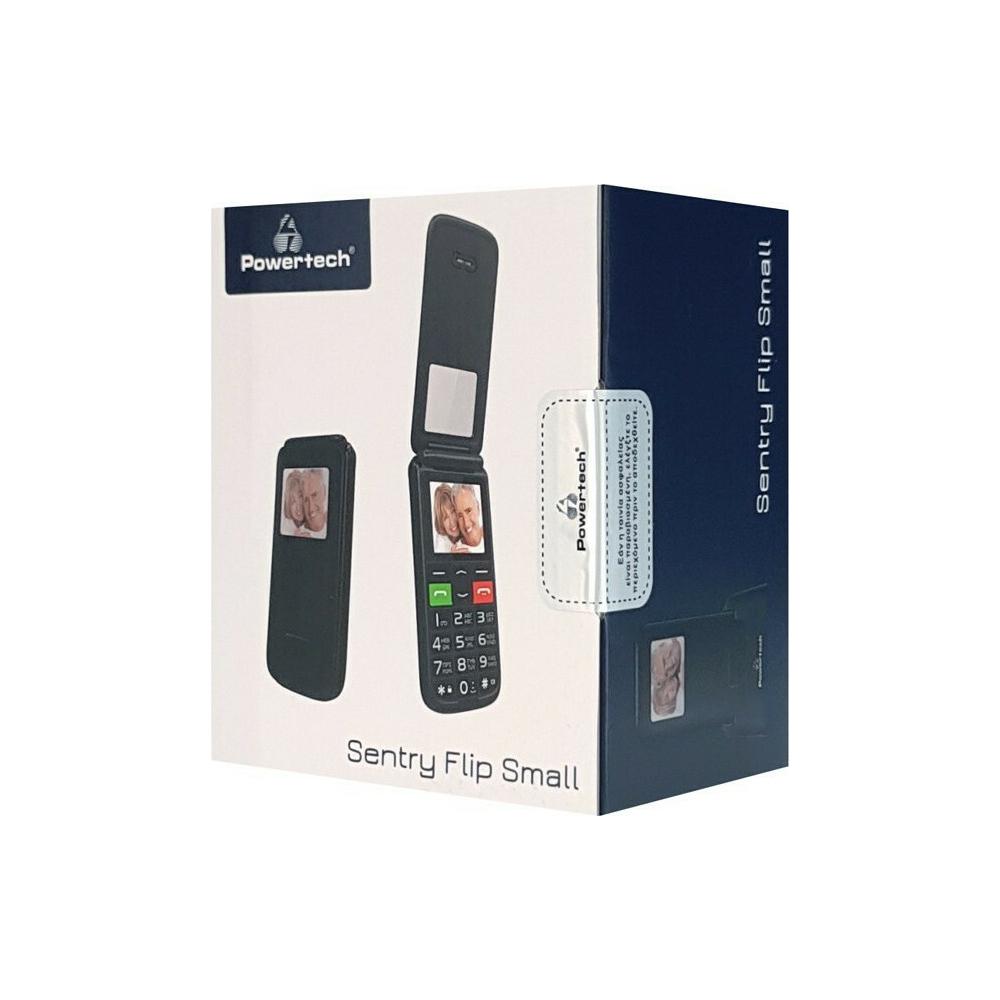 Powertech Sentry Flip Dual SIM Mobile with Buttons for Elderly Black