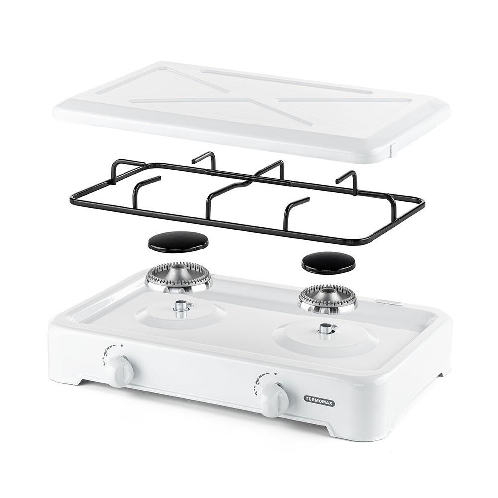 Termomax TX202 Επιτραπέζια Εστία Υγραερίου Διπλή Λευκή