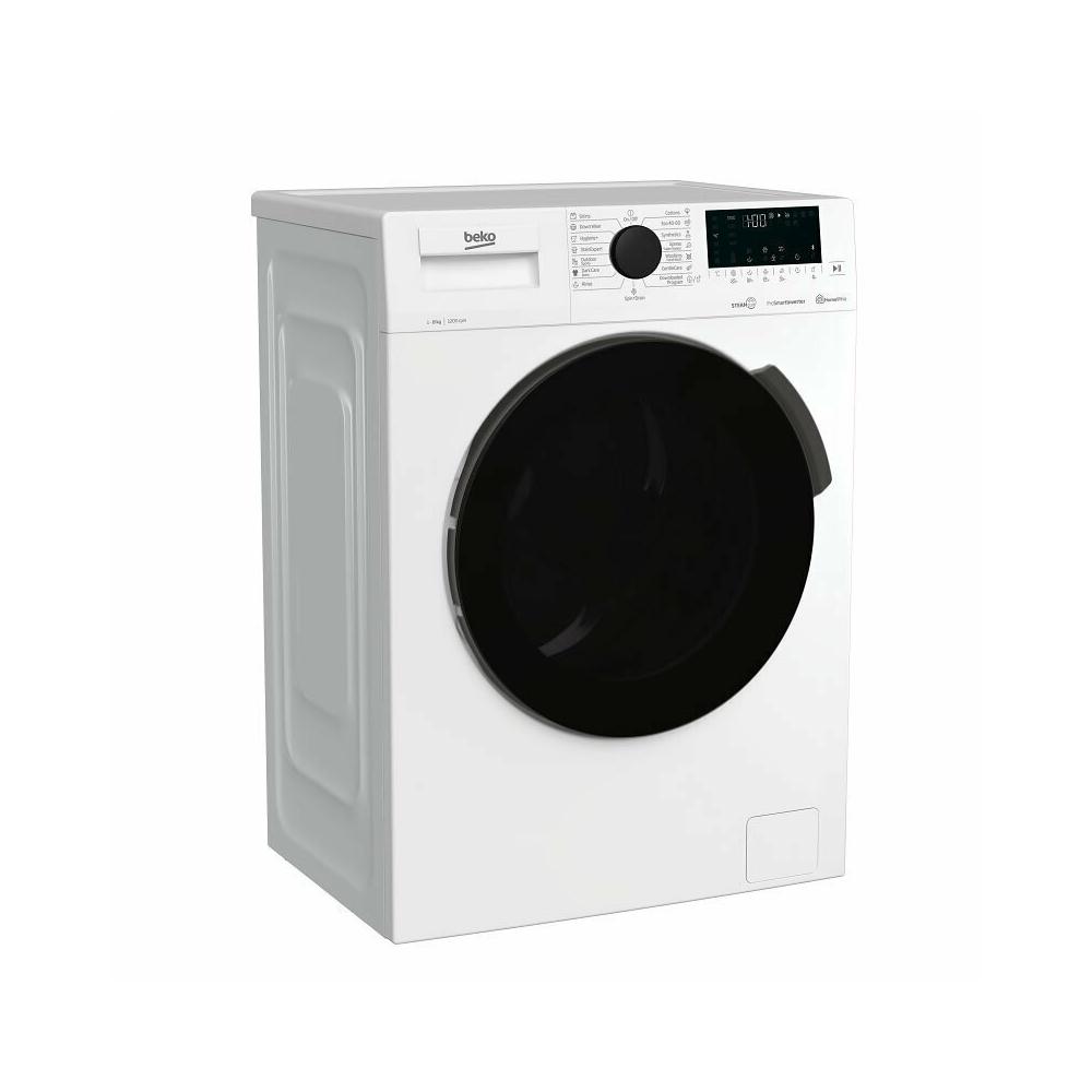 Beko WUE8626XBWS Πλυντήριο Ρούχων 8kg 1200 Στροφών Λευκό με XL μαύρη πόρτα