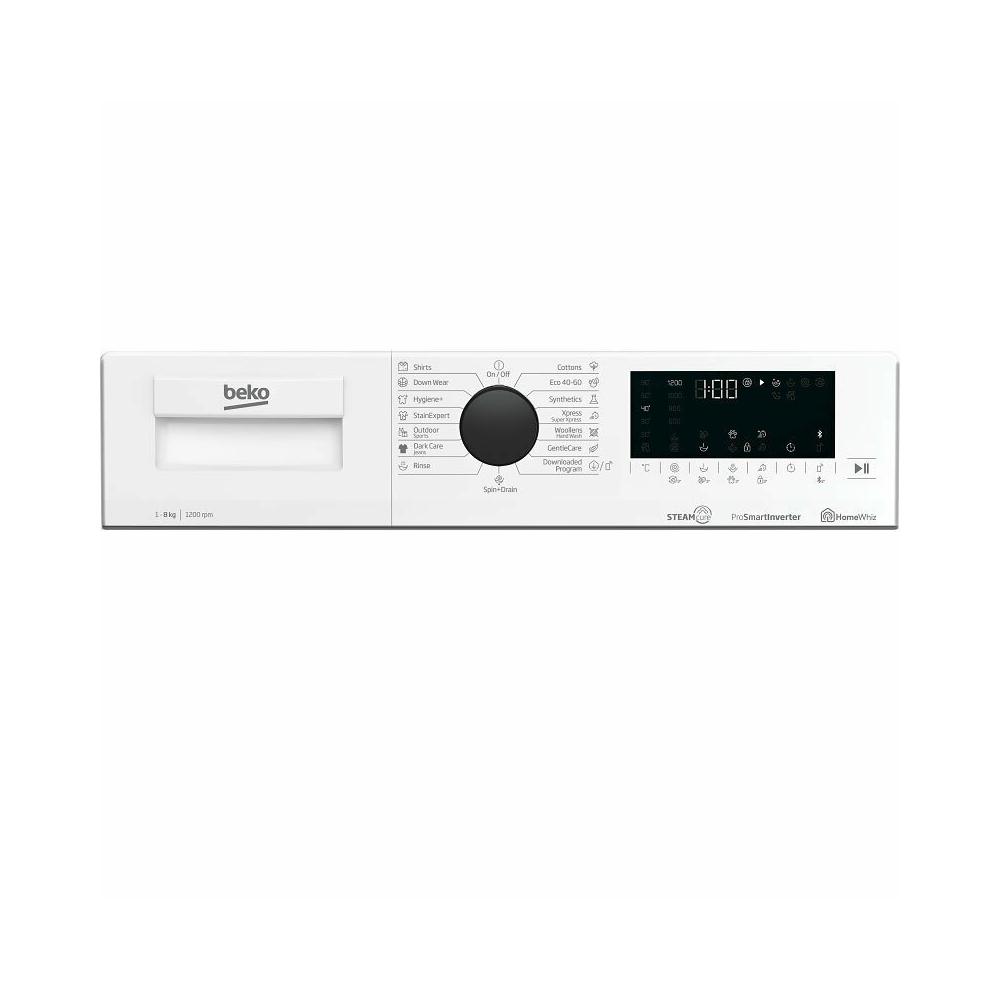 Beko WUE8626XBWS Πλυντήριο Ρούχων 8kg 1200 Στροφών Λευκό με XL μαύρη πόρτα