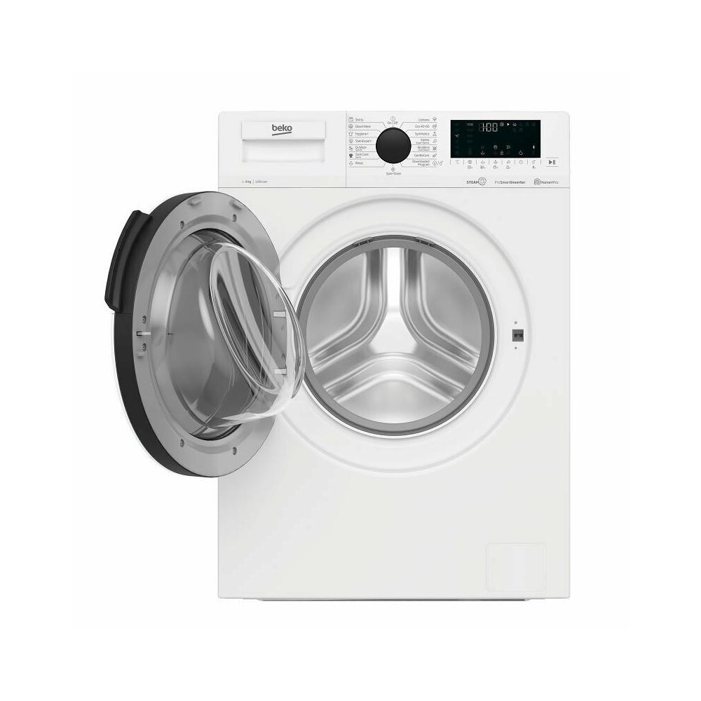 Beko WUE8626XBWS Πλυντήριο Ρούχων 8kg 1200 Στροφών Λευκό με XL μαύρη πόρτα