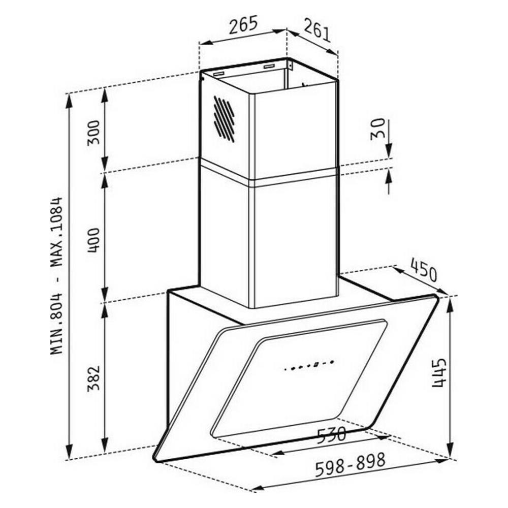 Pyramis Fiero Απορροφητήρας Καμινάδα 60cm Μαύρος
